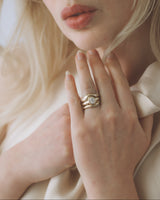Dune petite ring - Gemstones - Yellow Gold