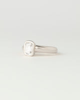 Aurora Solitaire - Emerald Cut Diamond - White Gold