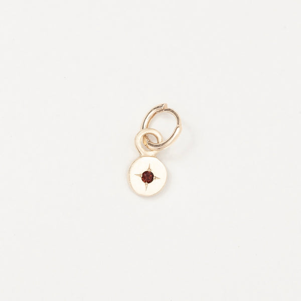 Round Birthstone Charm Gold