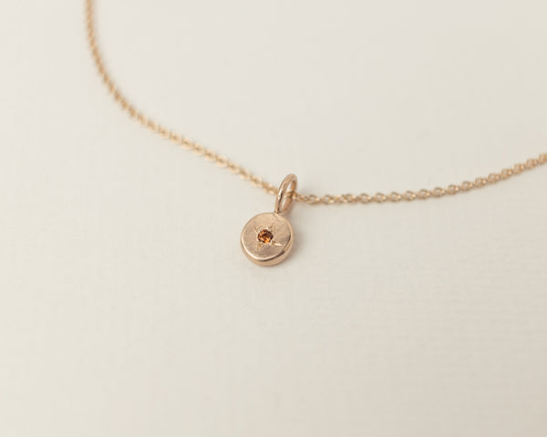 Mini birthstone pendant gold - ready to ship