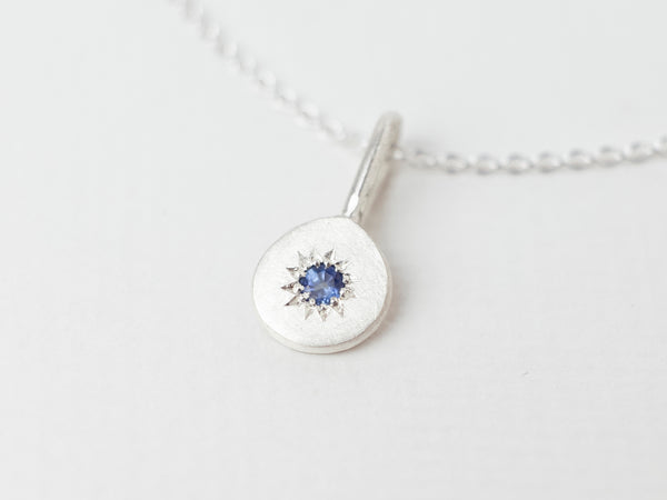 Birthstone necklace silver - ready to ship