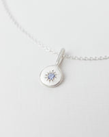 Birthstone necklace silver