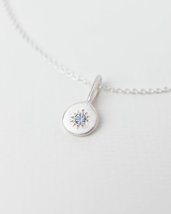 Birthstone necklace silver