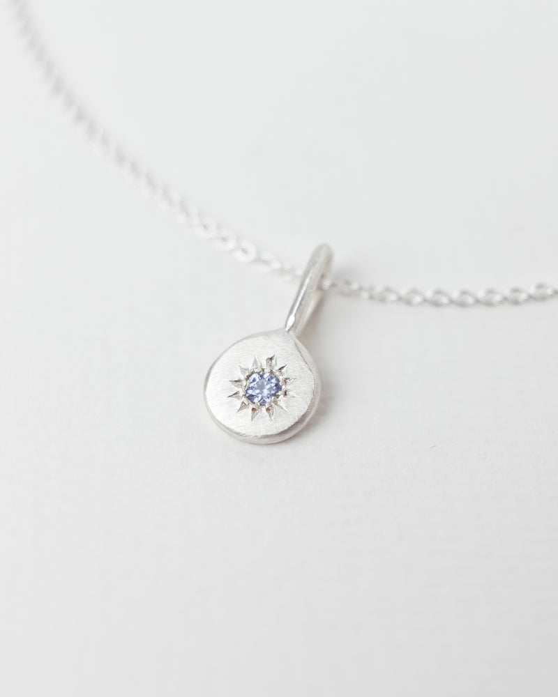 Birthstone necklace silver