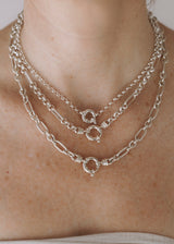 Chunky Mixed Links Belcher Chain Silver (6.5mm) - Ready to Ship