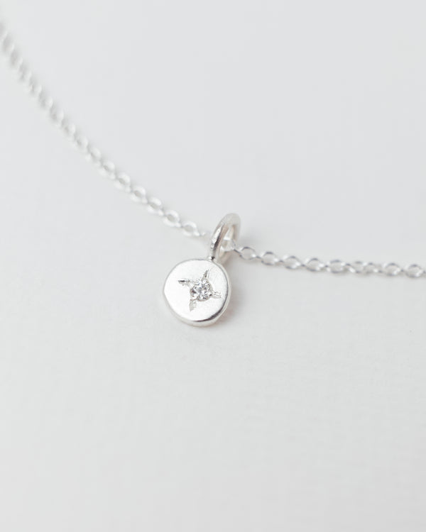 Mini birthstone necklace silver - ready to ship