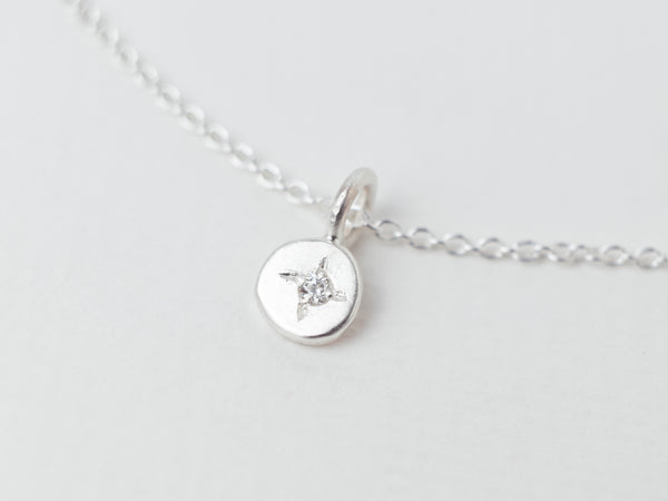 Mini birthstone necklace silver - ready to ship