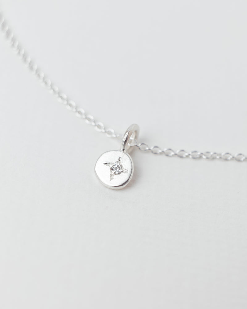 Mini birthstone necklace silver - ready to ship