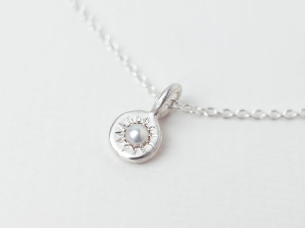 Mini birthstone necklace silver