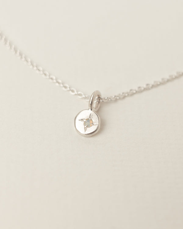 Mini birthstone necklace silver - ready to ship