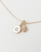 Birthstone necklace stack gold