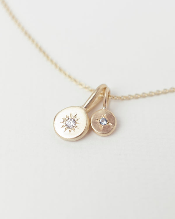Birthstone necklace stack gold