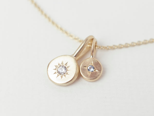 Birthstone necklace stack gold