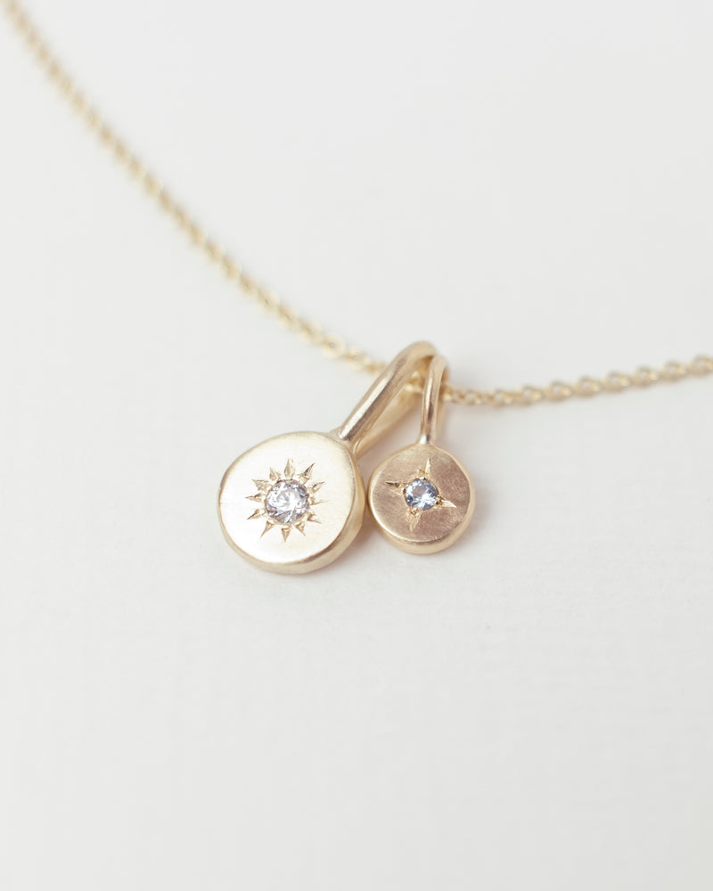 Birthstone necklace stack gold