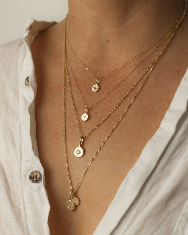 Mini birthstone necklace gold - ready to ship