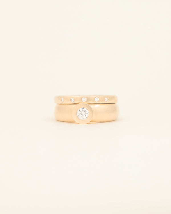 Diamond Chunky Stack - yellow gold