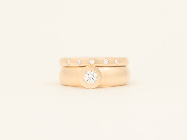 Diamond Chunky Stack - yellow gold