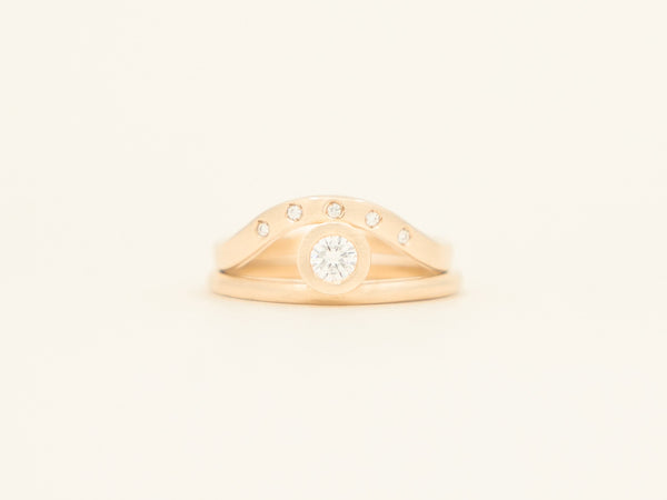 Diamond Signature Stack - yellow gold