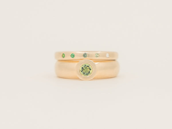 Olive Chunky Stack - yellow gold