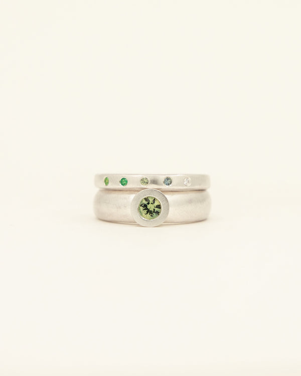 Olive Chunky Stack - white gold