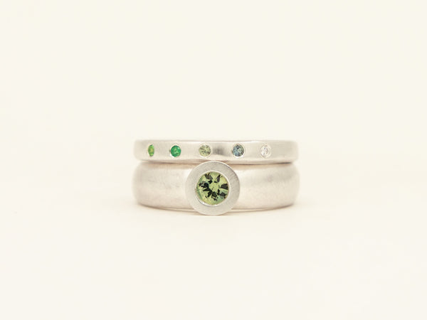 Olive Chunky Stack - white gold