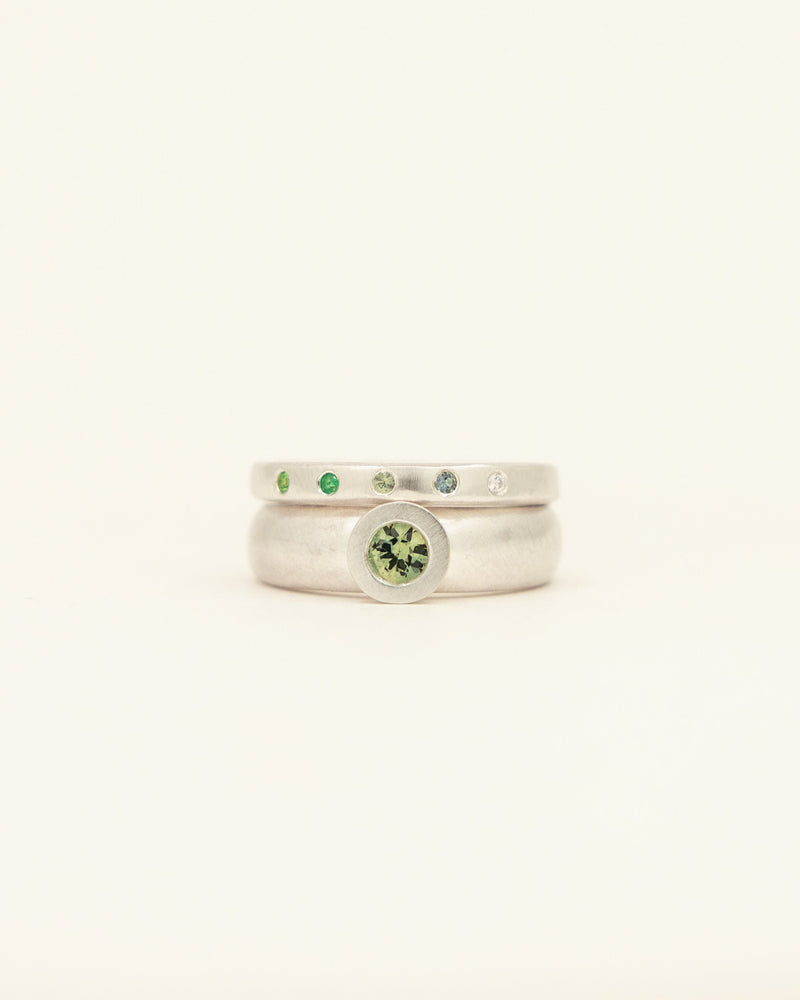 Olive Chunky Stack - white gold