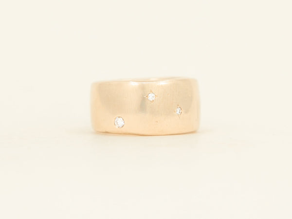 Extra Wide Band - yellow gold starry night