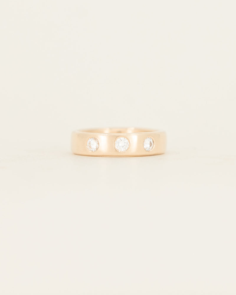 Medium Band - yellow gold - with stones