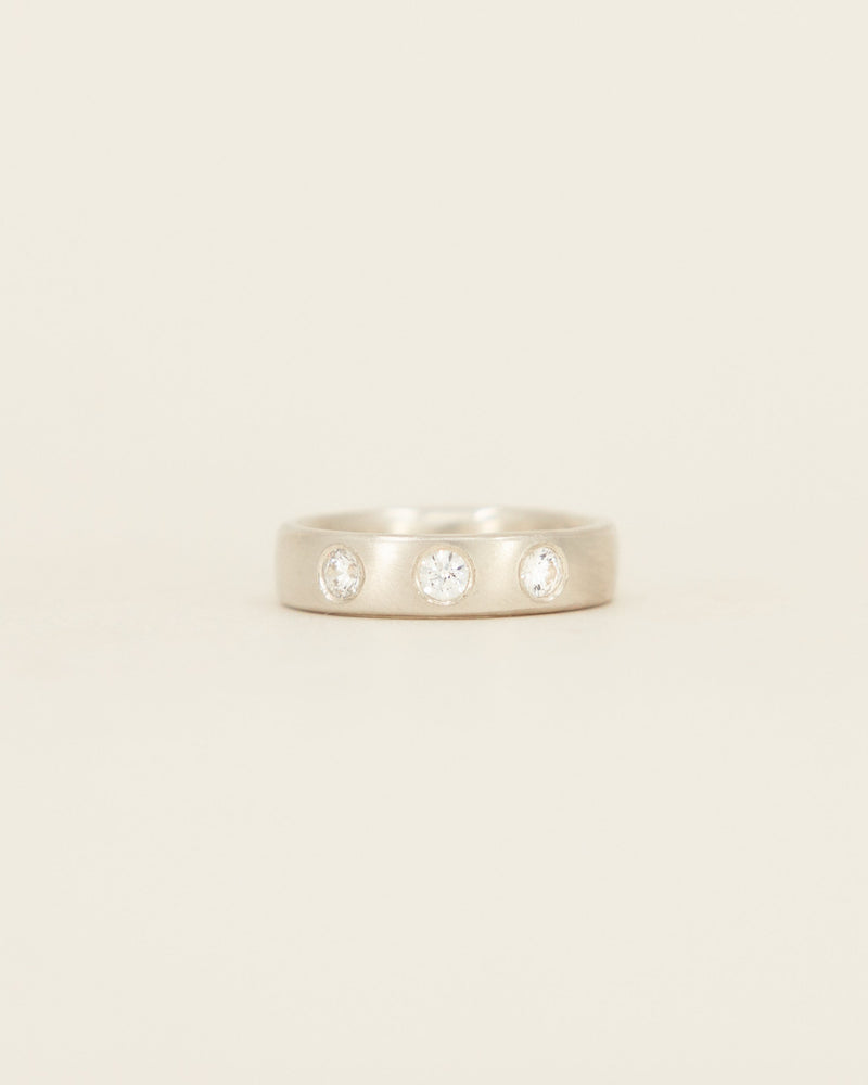 Medium Band - white gold - with stones