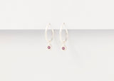 Round Birthstone Charm Hoops Silver