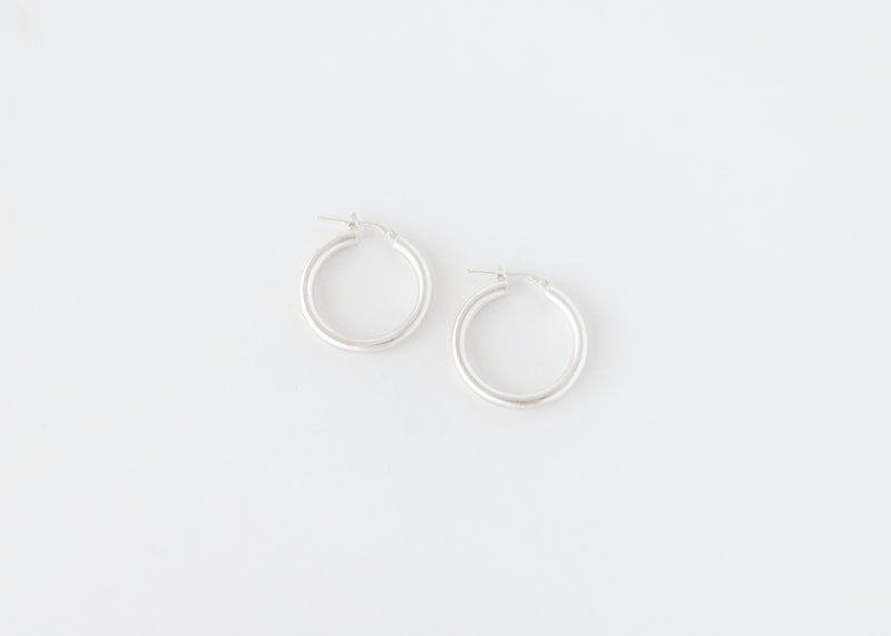 Chunky Italian hoops silver - ready to ship