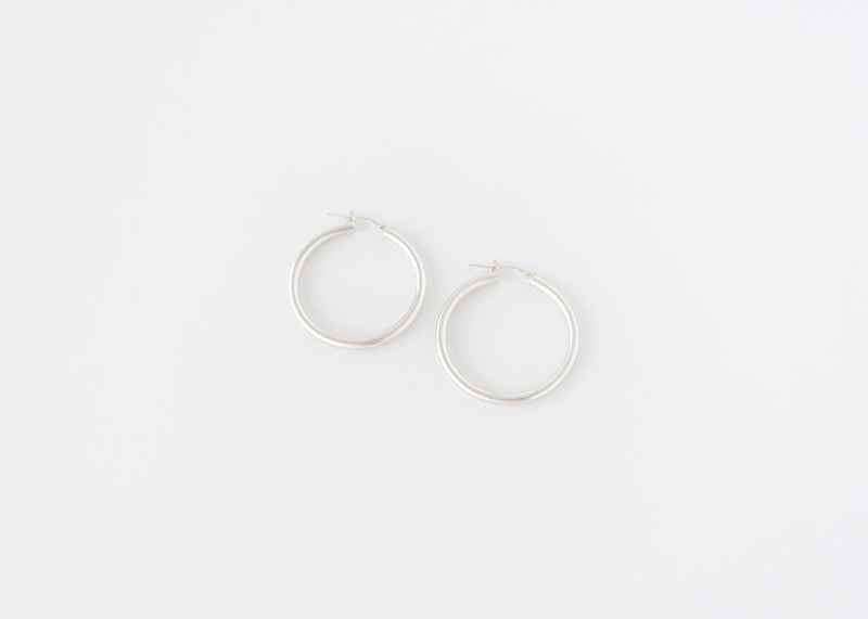 Chunky Italian hoops silver - ready to ship