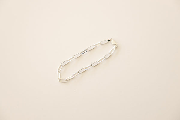 Paperclip bracelet silver - wholesale
