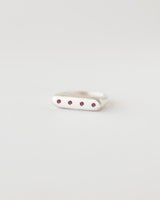 Rectangle multi-gemstone signet ring silver