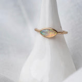 Opal eye gold ring size N 1/2