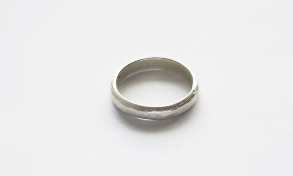 Half round textured ring silver - ready to ship