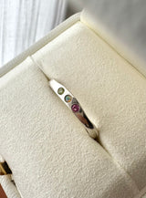 Fine birthstone ring Silver (M 1/2) - Ready to ship
