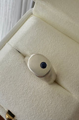 Round birthstone signet Silver (M 1/2) - Ready to ship