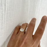 Round gemstone signet ring silver size P 1/2 - ready to ship
