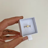 Gemstone ring gold opal size P - ready to ship