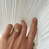 Gemstone ring gold opal size P - ready to ship