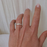 Sample half round ring silver with moissanites - ready to ship