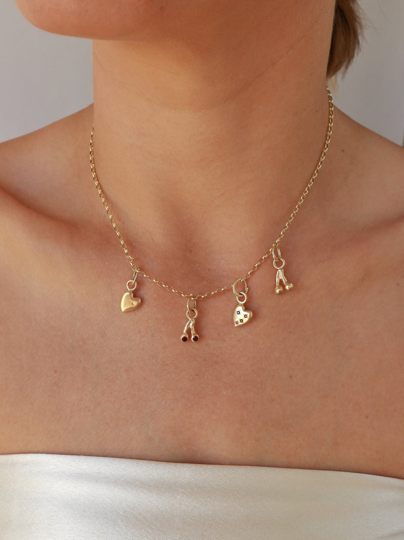 Coeur - Love Charm Necklace Plain Gold