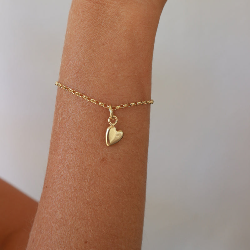 Coeur - Love Charm Bracelet Plain Gold