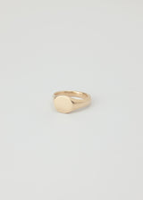 Mini round signet ring gold