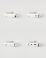Rectangle birthstone signet ring silver