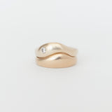 Aurore Plain + Wave Une Stack Yellow Gold