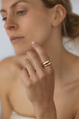 Aurore Plain + Wave Constellation Stack Yellow Gold