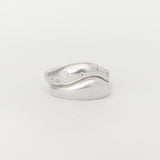 Aurore Plain + Wave Constellation Stack White Gold