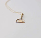 Double arch necklace gold - ready to ship